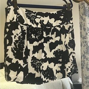 LOFT Black and White Mini Skirt